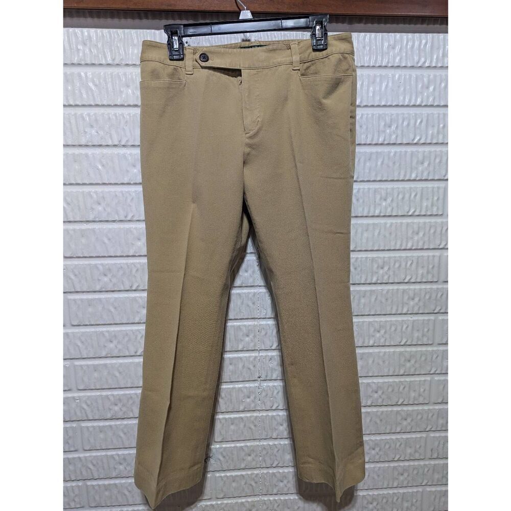 Lauren Ralph Lauren Women's Tan Adelle Cut Heavy Stretch Pants Size 10P